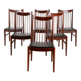6 chaises en palissandre, Arne Vodder, Sibast furniture, Danemark