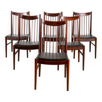 6 rosewood chairs, Arne Vodder, Sibast furniture, Denmark