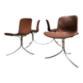 Ensemble de 4 - chaises pk9 par poul kjærholm pour e. kold christensen, années 1960