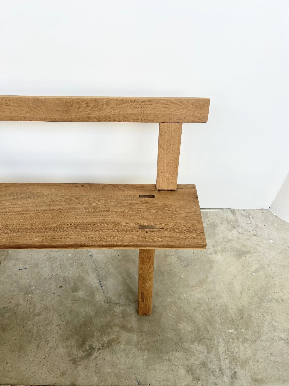 Natural solid oak backrest bench