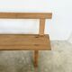 Natural solid oak backrest bench