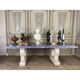 Blue granite table azul bahia and pierre limoneuse circa 1980