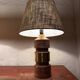 Vintage Bergboms Bitossi table lamps, ceramic with copper glaze, Sweden 1960s.