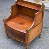 19th century Georgian bedside table in solid mahogany wood