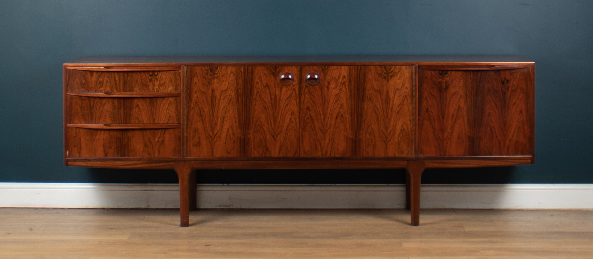 Retro 1960s Restored Long Rosewood Mcintosh Torpedo Sideboard