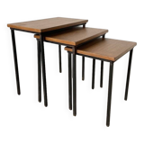 Modernist teak nesting tables from the 50s