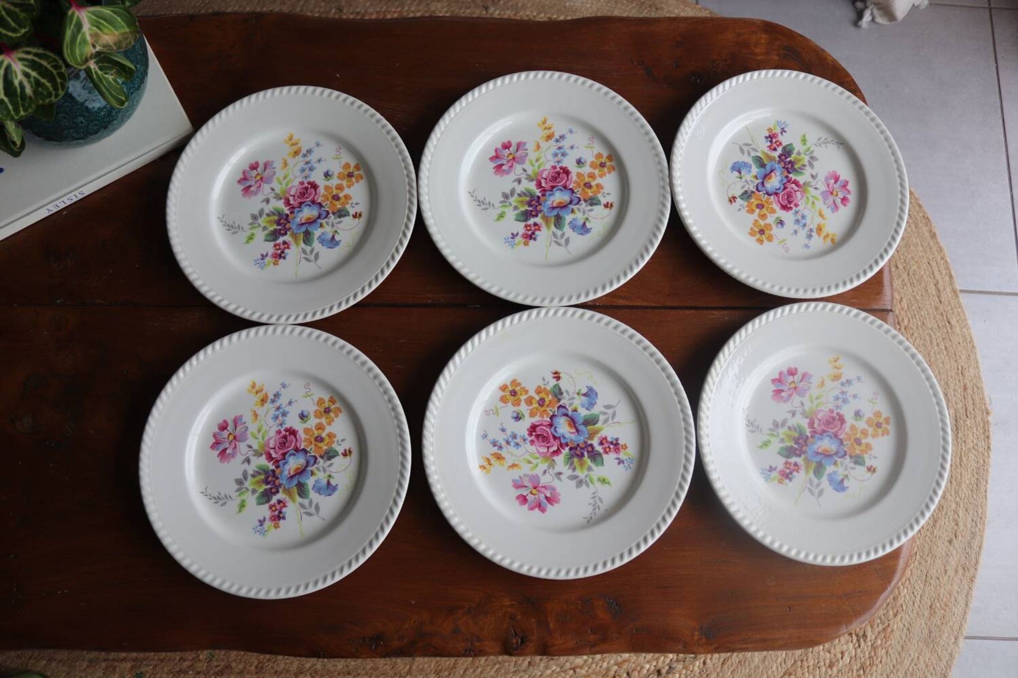6 flowery plates KG Lunéville