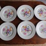 6 assiettes fleuries KG Lunéville