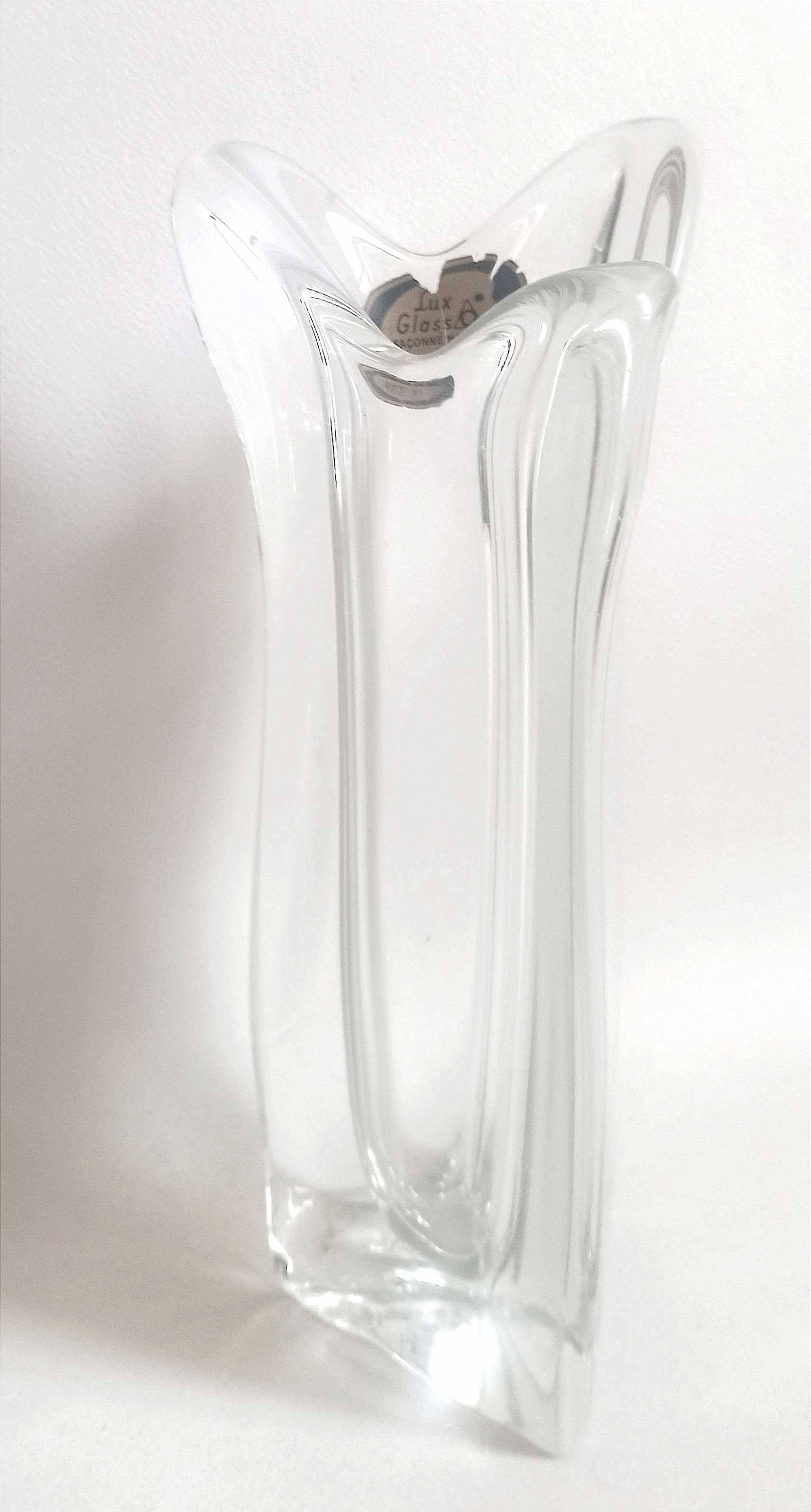 Lux Glass Crystal Vase 50s Height 27.5 cm