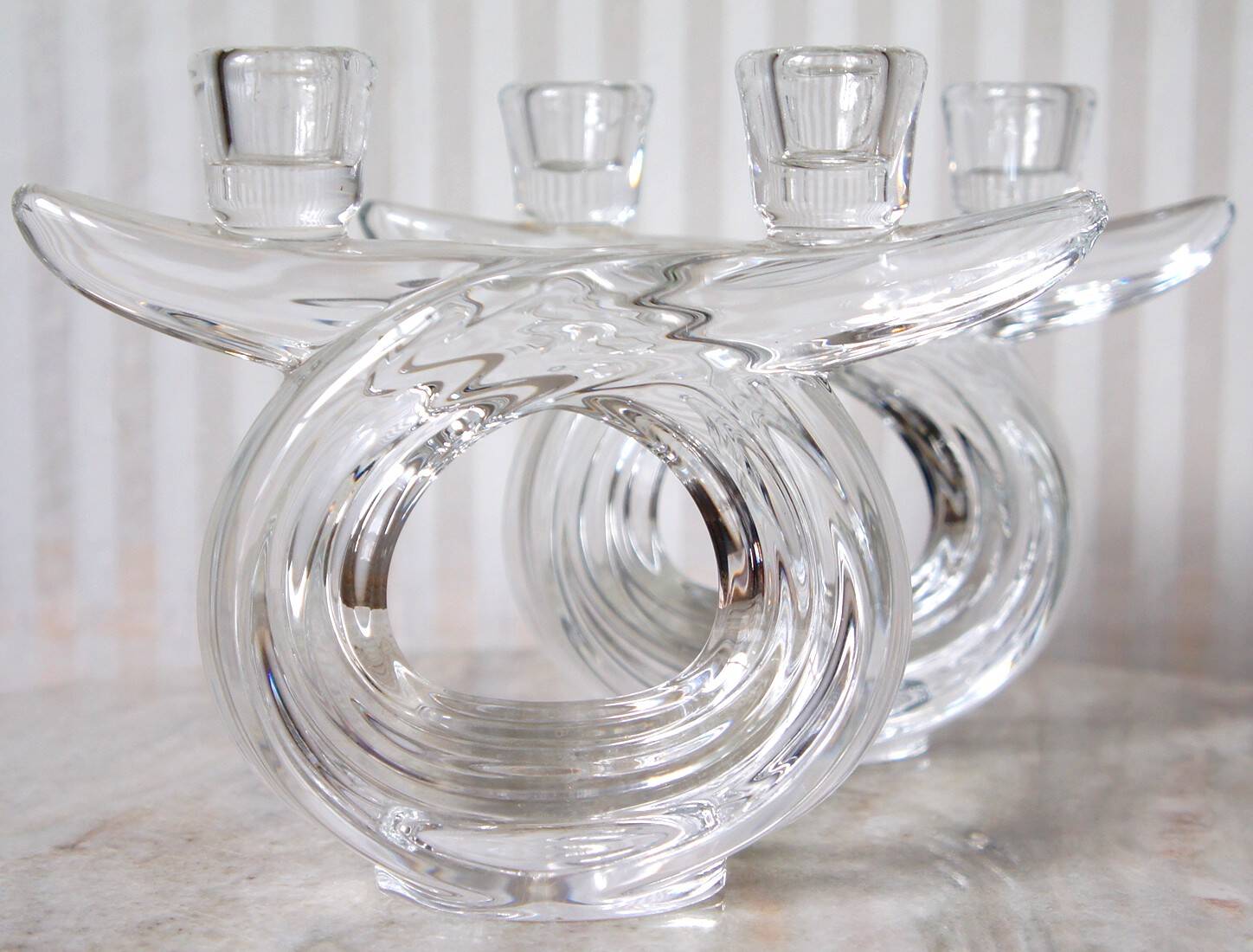 Set of 2 double candlesticks in Vannes crystal