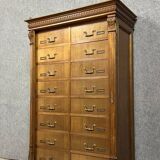 Notary cabinet with drawers in solid walnut, Napoleon III period, circa 1850