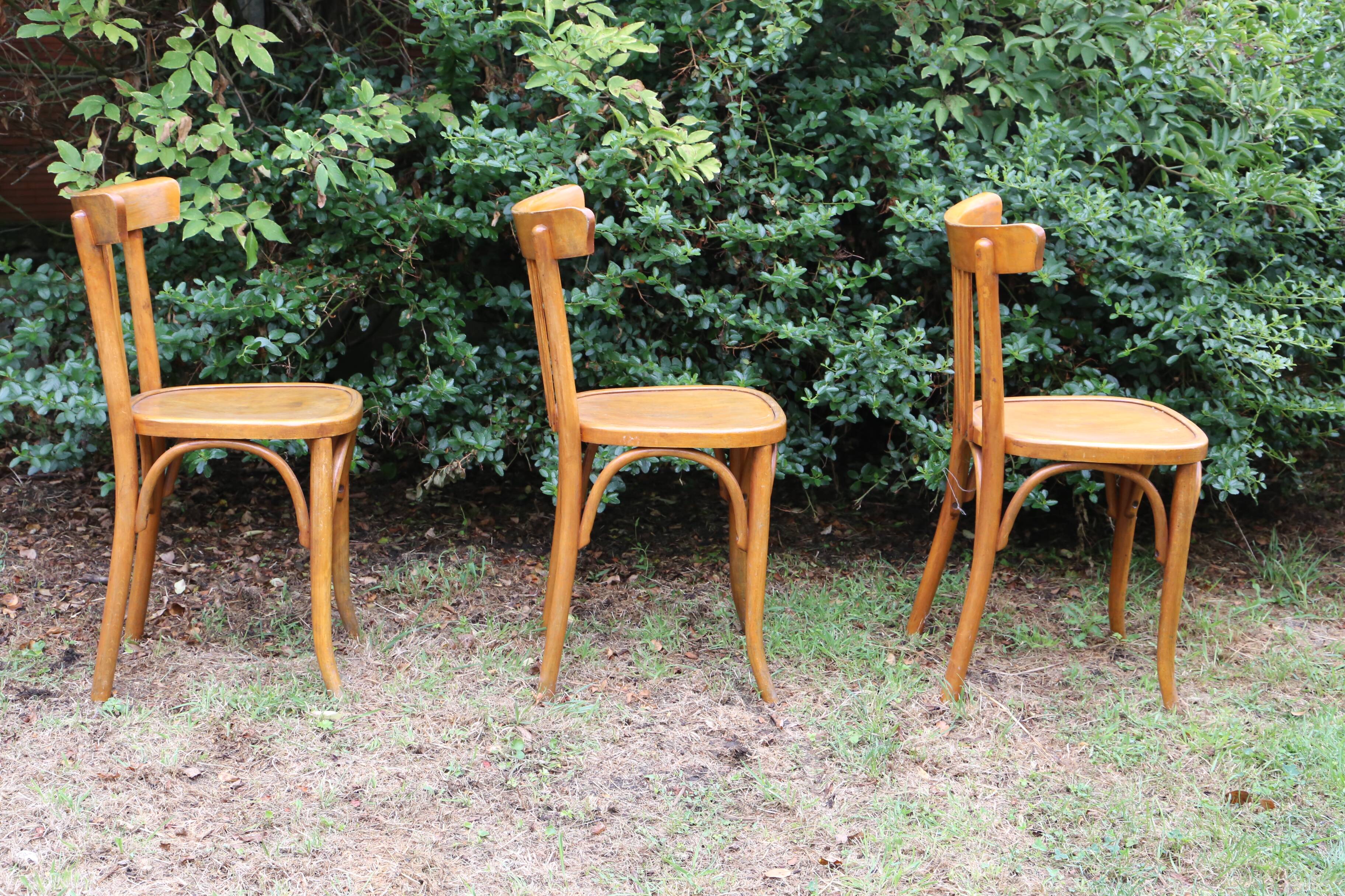 Lot of 6 Mahieu bistro chairs, numbered
