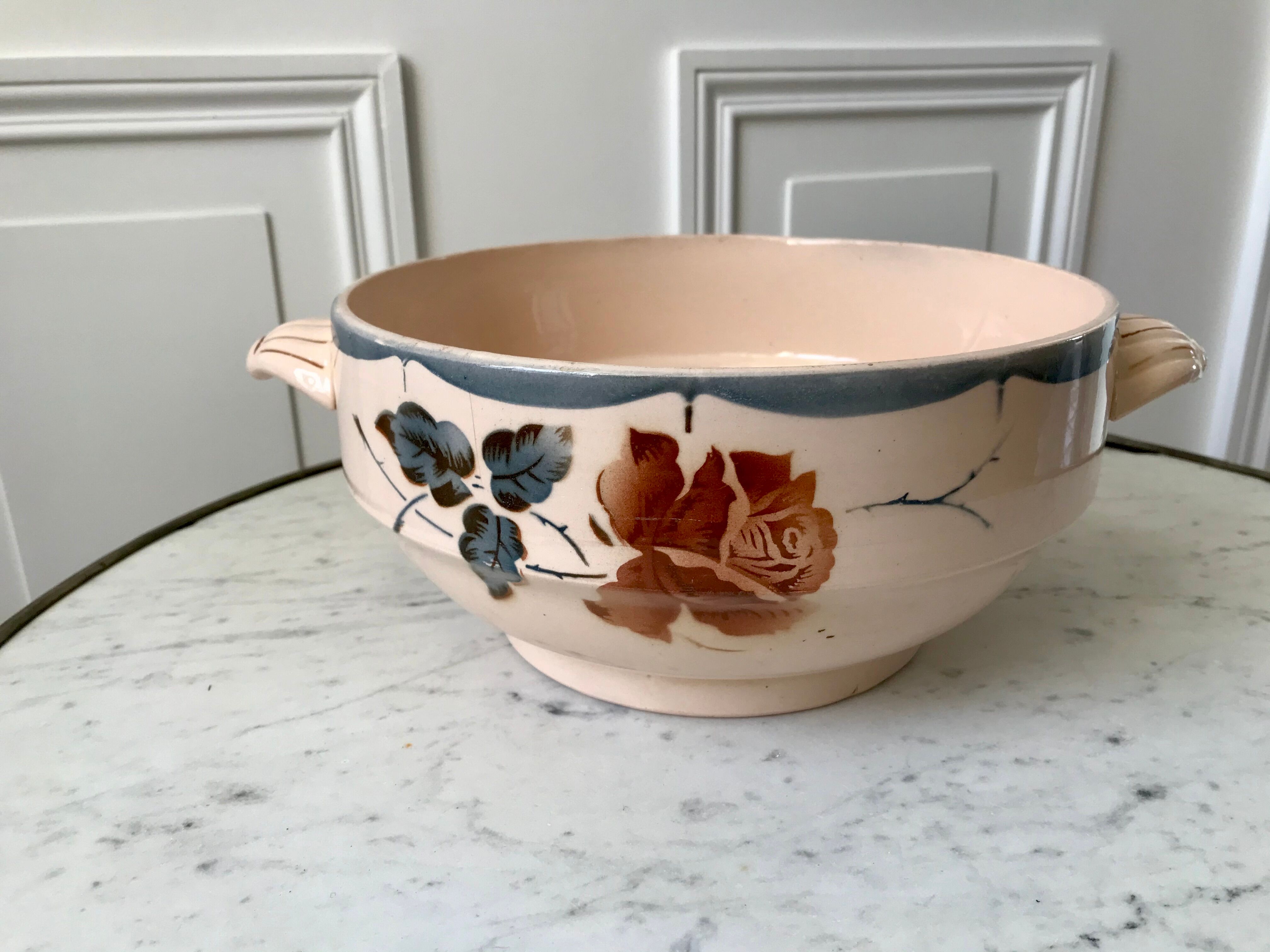 Eared salad bowl digoin sarrreguemines 30s-40s