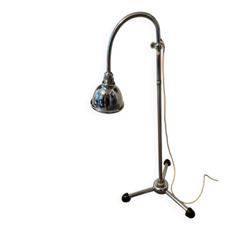 Medical or workshop floor lamp from the 1950s-60s in chrome metal.