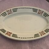 Serving dish in charcoal earthenware model Courbet art deco