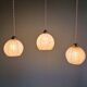 Art Deco pendant/lamp in pink speckled glass (2 available)