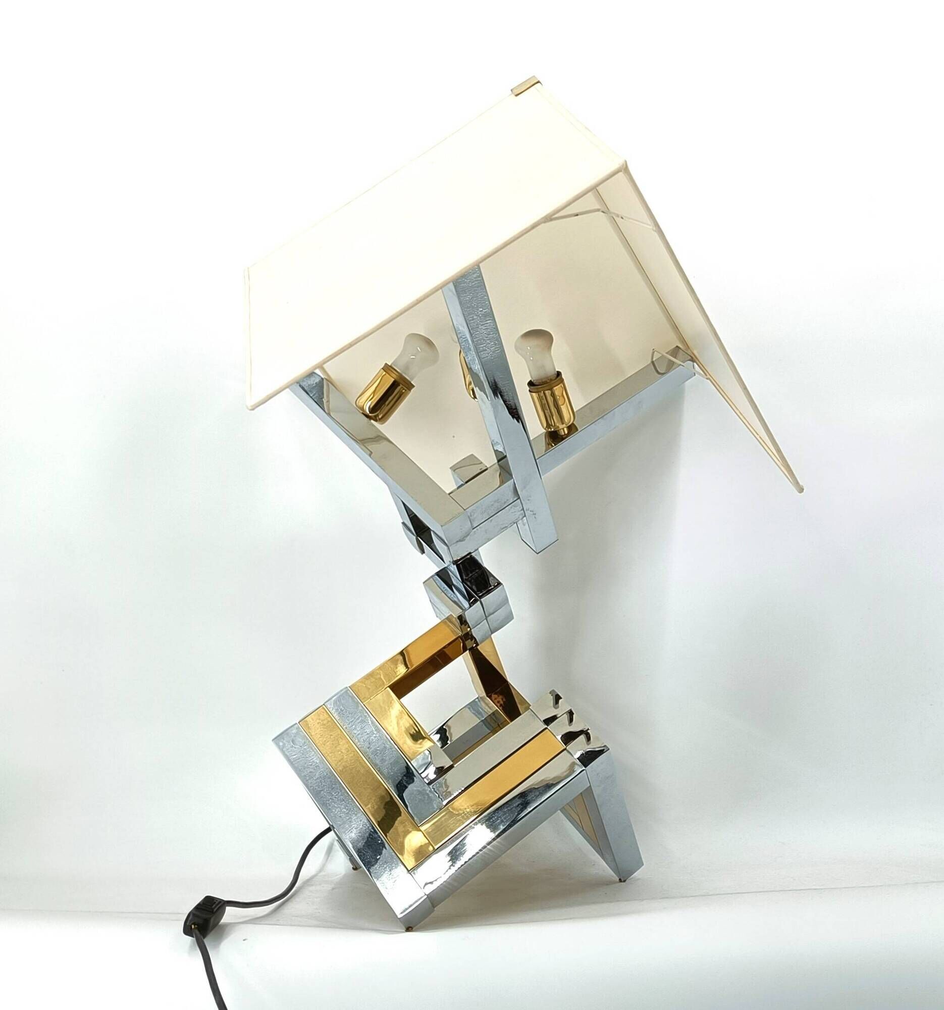 Large Geometrical table lamp by Lumica, Spain, 1970s