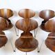 Lot de 6 chaises Ant modèle 3101 fabriquées en palissandre par Arne Jacobsen pour Fritz Hansen des années 1950