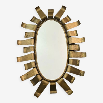 Miroir en métal doré vintage