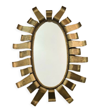 Miroir en métal doré vintage