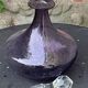 Bubble and purple blown glass decanter and faceted cut glass cap