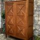 Vintage solid oak cross-braced wardrobe 1940