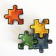 Set of ceramic puzzle pocket trays. Italy, 1980s.