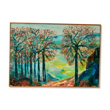 Original vintage Swedish oil on canvas – "Autumn Trees"
