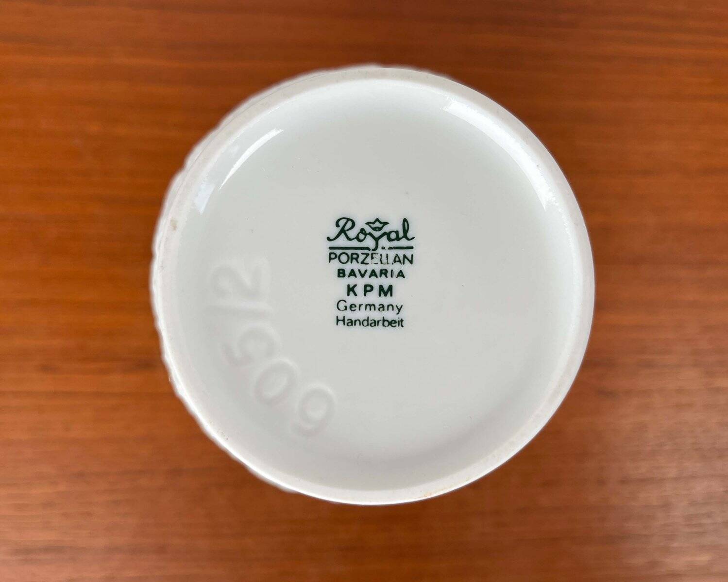 Vintage white porcelain vase German Model 605/2 by KPM Royal Porcelain, 1970s.