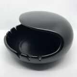 Vintage black ceramic ashtray
