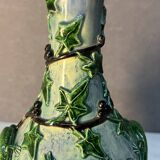 Majolica Palissy vase, dating from the Victorian era circa 1890