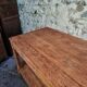 French antique work table in pitch pine – large workshop / draper's table, early 20th century