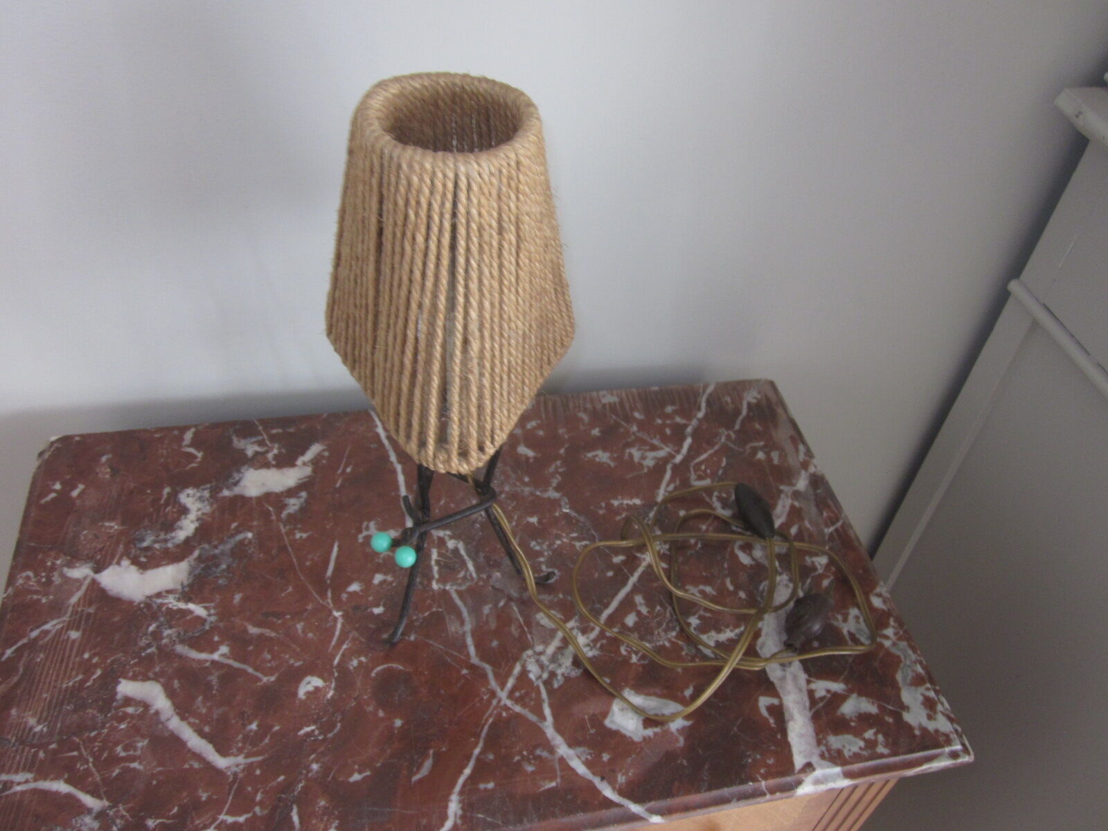 Metal and rope lamp 1950