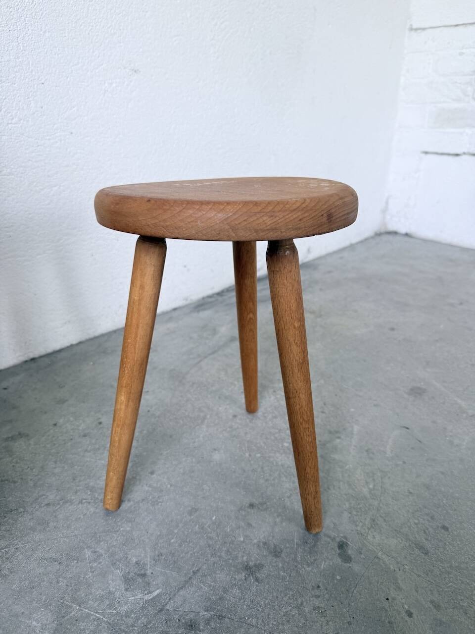 Golden oak tripod stool