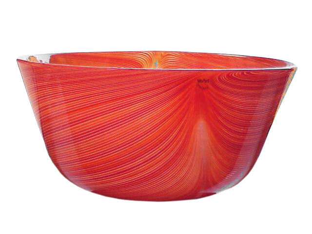 Veart Venice Italy vase "piumato" mezza filigrana design Mario Ticcò years '83