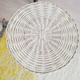 White rattan wicker table or side table