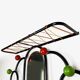 Metal coat rack with wooden balls and scoubidou from the 1960s.