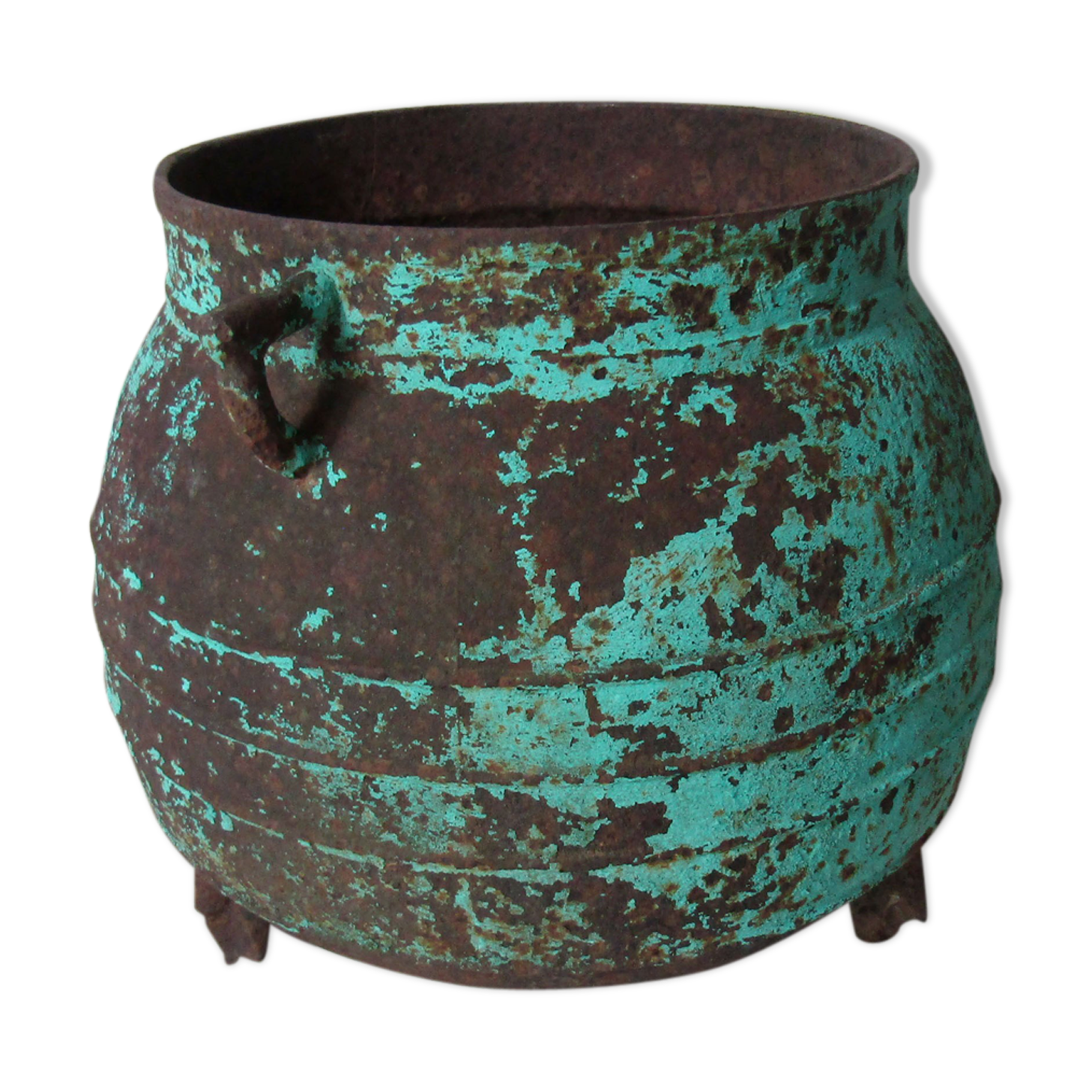 Old cast-iron cauldron