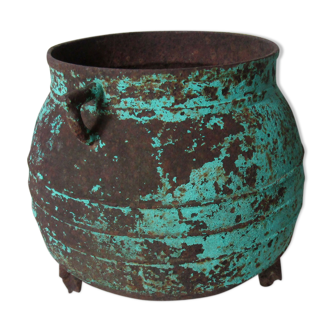 Old cast-iron cauldron