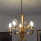 Lustre en métal doré épis de blé et feuillage