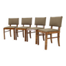 Ensemble de quatre chaises de salle à manger Art Déco restaurées des années 1930, Tchécoslovaquie