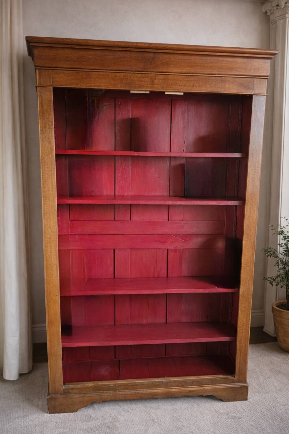 Antique solid wood library refurbished