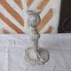 Candlestick holder patinated white gray