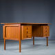 Double-Sided Teak Desk to Arne Vodder from Brouer Møbelfabrik, Denmark, 1960s