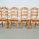 Dutch Brutalist Dining Chairs with Ladder Backrests in Oak, 1960s, Set of 4