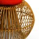 Original 1960s Italian bamboo rattan stool with its original seat cushion