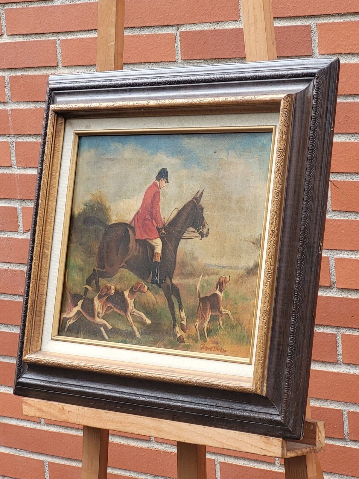 Oil painting signed Nubet "The Hunt"