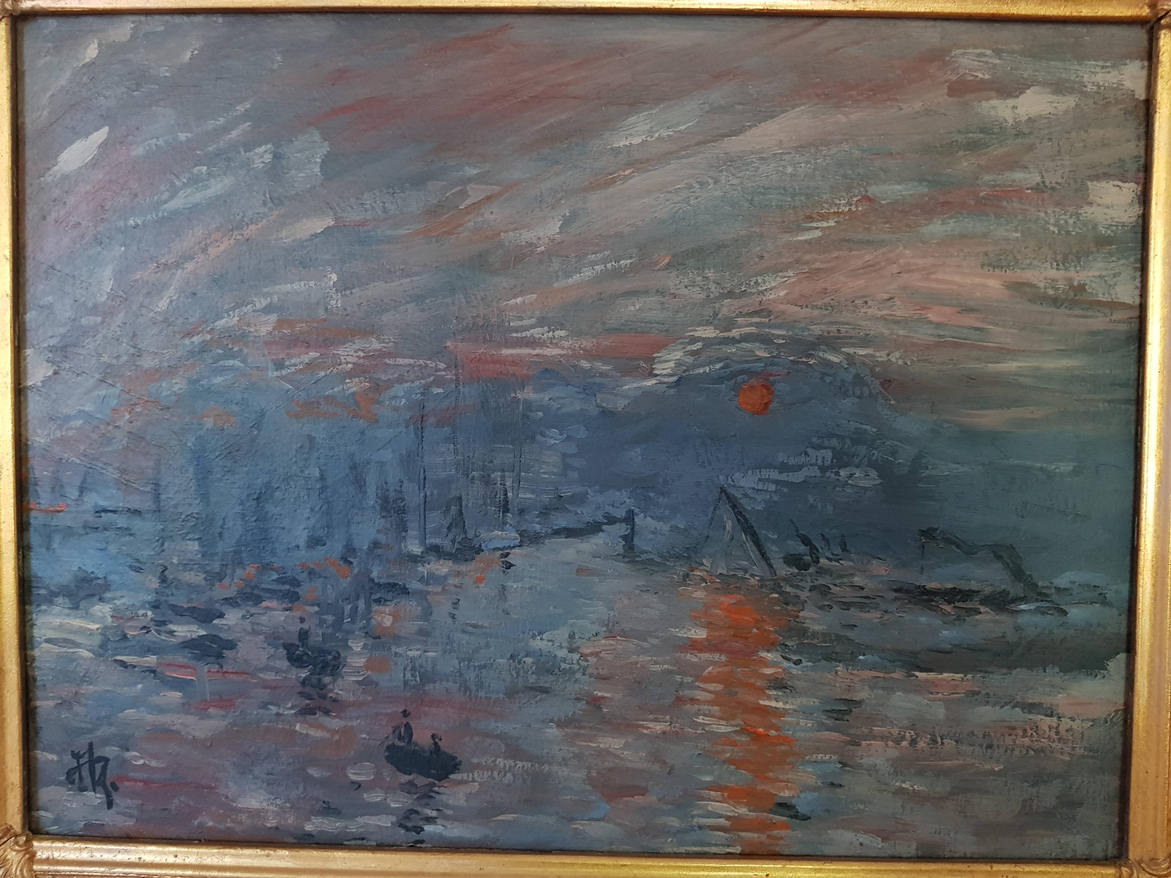 Oil painting - reproduction of Monet's Impression, rising sun