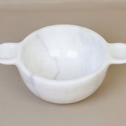 Gabriella – White Natural Marble Bowl with handles  | L 32cm W 20cm H 10cm