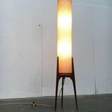 Mid-century tripod rocket floor lamp in teak, 1960s.